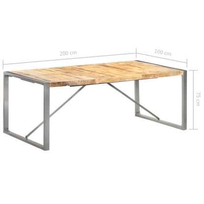 Mesa de jantar 200x100x75 cm madeira de mangueira maciça áspera