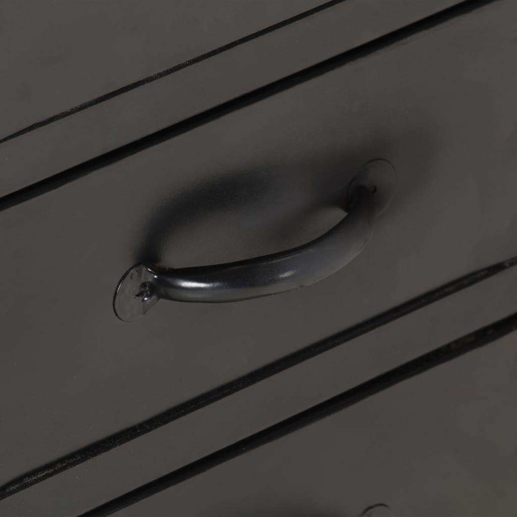 Aparador 110x30x65 cm madeira de mangueira áspera maciça e aço