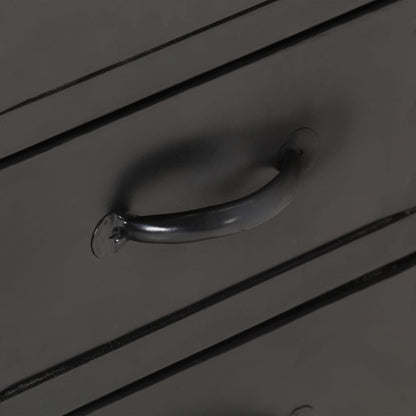 Aparador 110x30x65 cm madeira de mangueira áspera maciça e aço