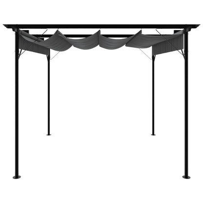 Pérgola com toldo retrátil 3x3 m 180 g/m² aço antracite