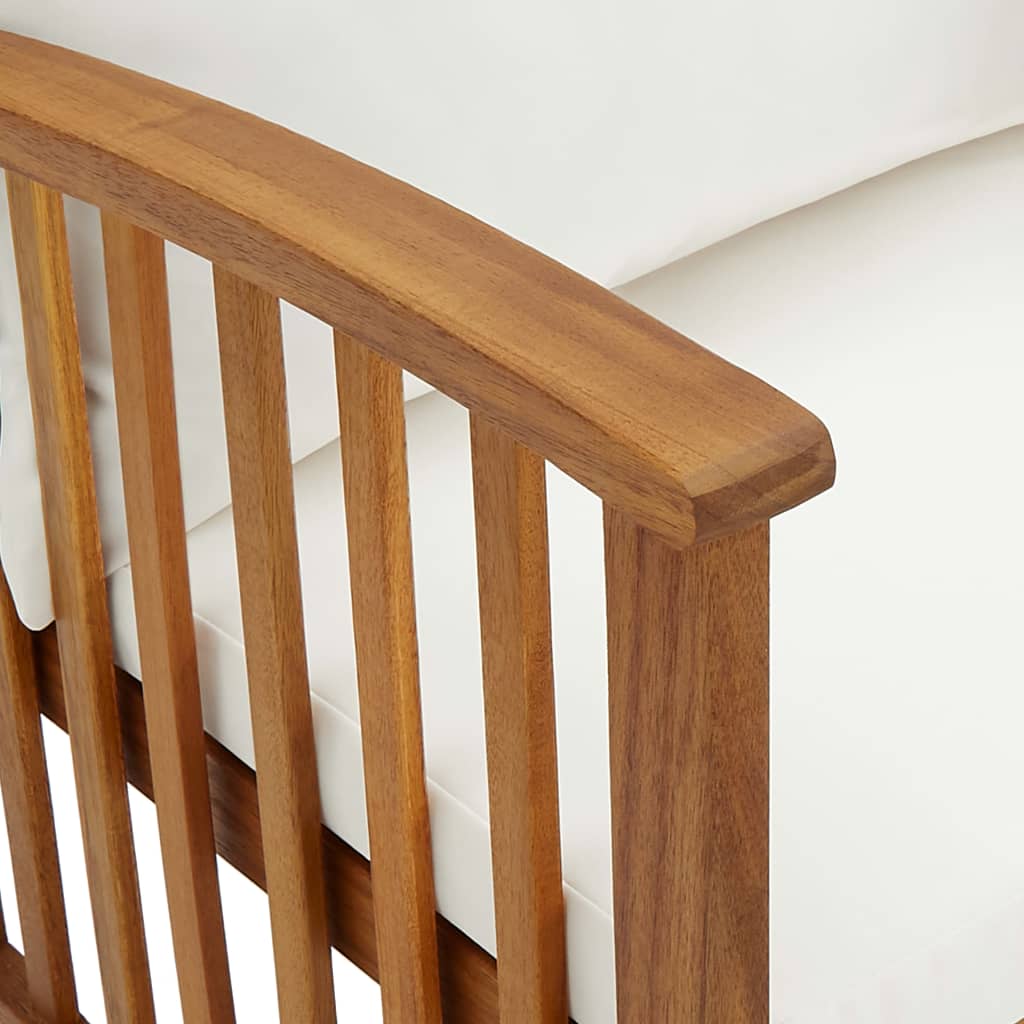 Banco de jardim c/ almofadões 119 cm madeira de acácia maciça