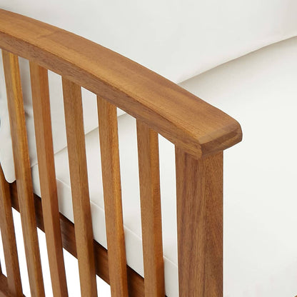 Banco de jardim c/ almofadões 119 cm madeira de acácia maciça