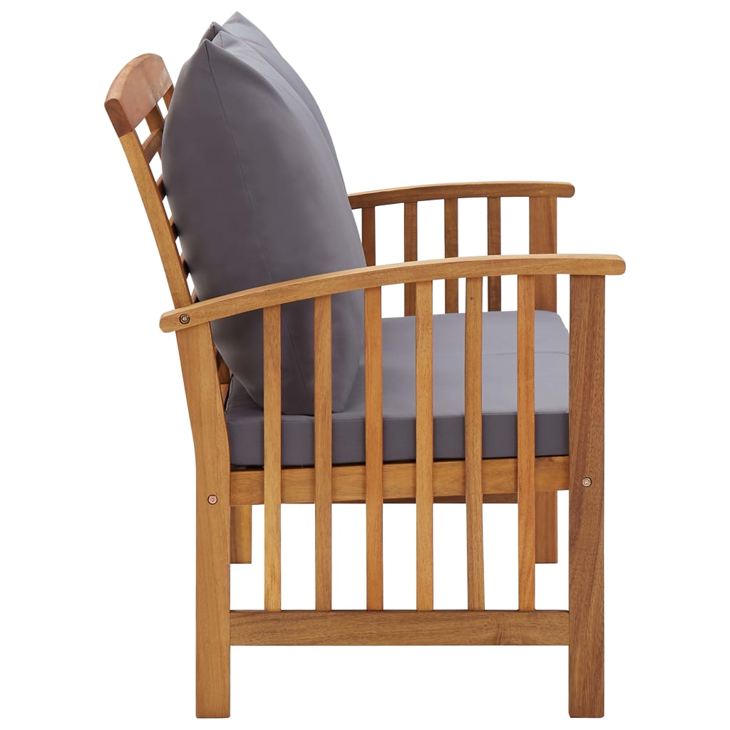 Banco de jardim c/ almofadões 119 cm madeira de acácia maciça