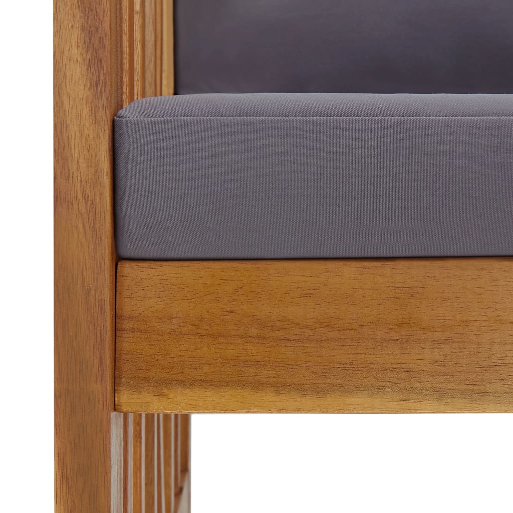 Banco de jardim c/ almofadões 119 cm madeira de acácia maciça