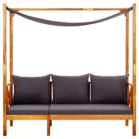 Banco de jardim com toldo madeira de acácia maciça