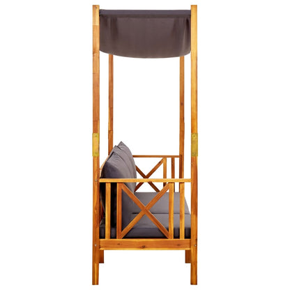 Banco de jardim com toldo madeira de acácia maciça