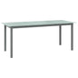 Mesa de jardim em alumínio e vidro 190x90x74 cm cinzento-claro