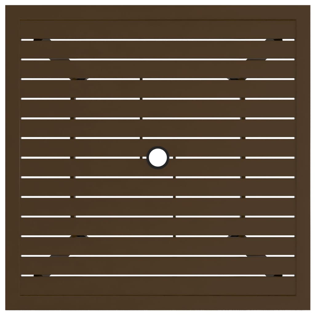 Mesa de jardim 81,5x81,5x72 cm aço castanho