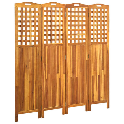 Biombo com 4 painéis 161x2x170 cm madeira de acácia maciça