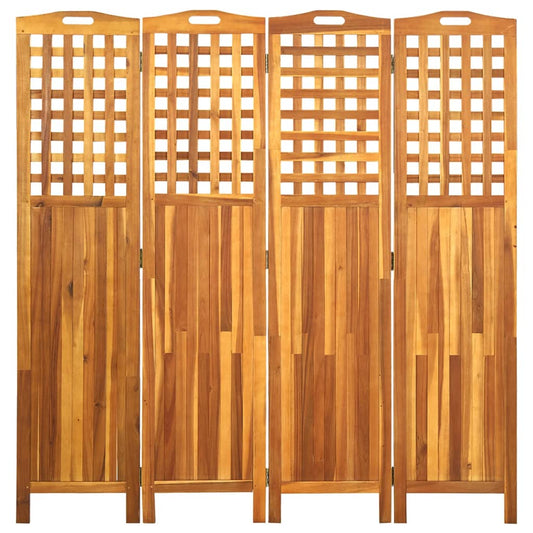 Biombo com 4 painéis 161x2x170 cm madeira de acácia maciça