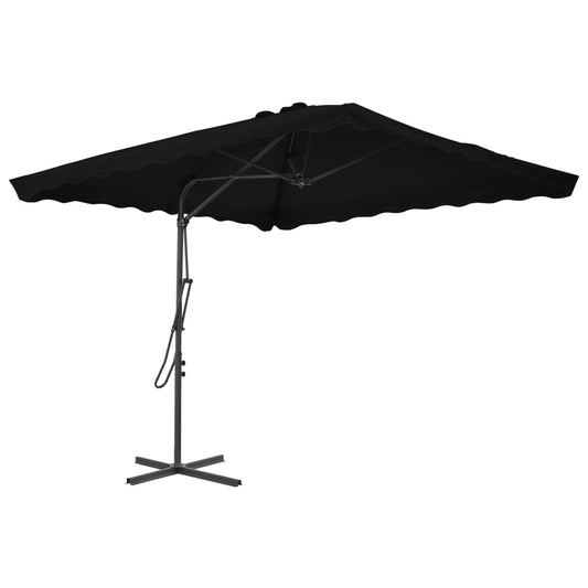 Guarda-sol de jardim com poste de aço 250x250x230 cm preto