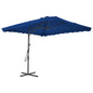 Guarda-sol de jardim com poste de aço 250x250x230 cm azul