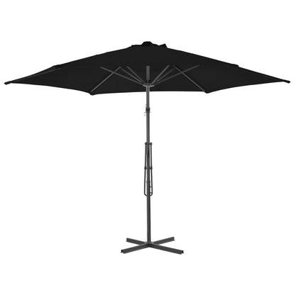 Guarda-sol de jardim com poste de aço 300x230 cm preto