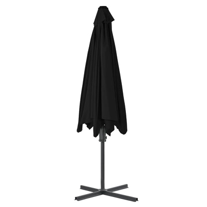 Guarda-sol de jardim com poste de aço 300x230 cm preto