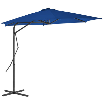 Guarda-sol de jardim com poste de aço 300x230 cm azul