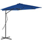 Guarda-sol de jardim com poste de aço 300x230 cm azul