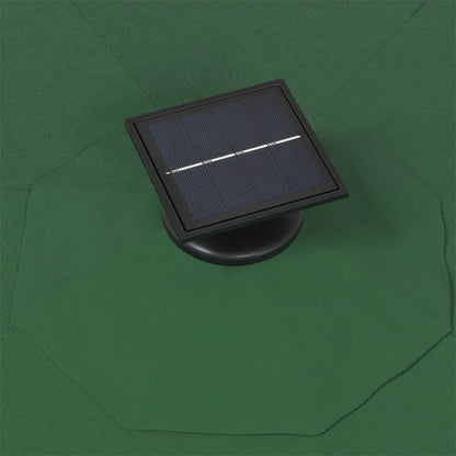 Guarda-sol para jardim de parede com luzes LED 300 cm verde