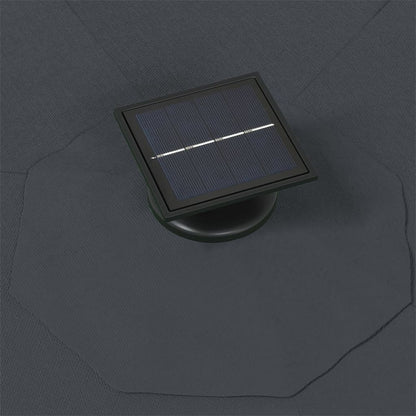 Guarda-sol para jardim de parede c/ luzes LED 300 cm antracite