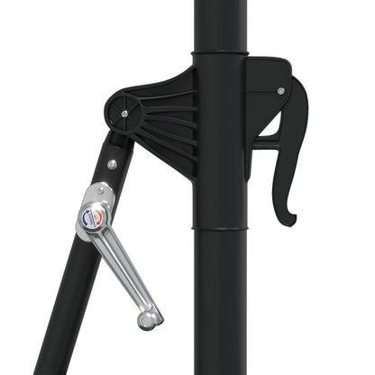Guarda-sol p/ jardim parede c/ luz LED 300 cm cinza-acastanhado