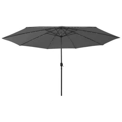 Guarda-sol de jardim com luzes LED 400 cm antracite