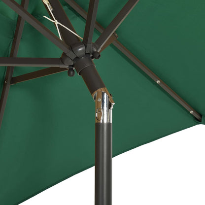 Guarda-sol de jardim com luzes LED 200x211 cm alumínio verde