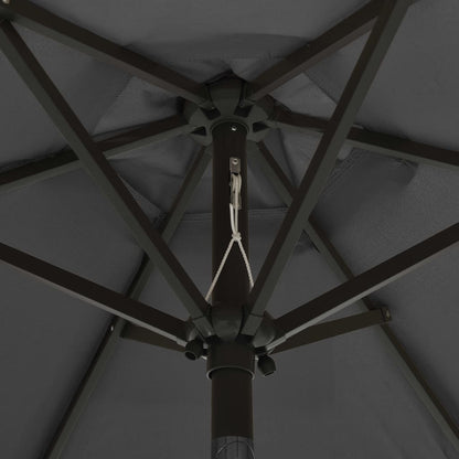 Guarda-sol de jardim c/ luzes LED 200x211 cm alumínio antracite