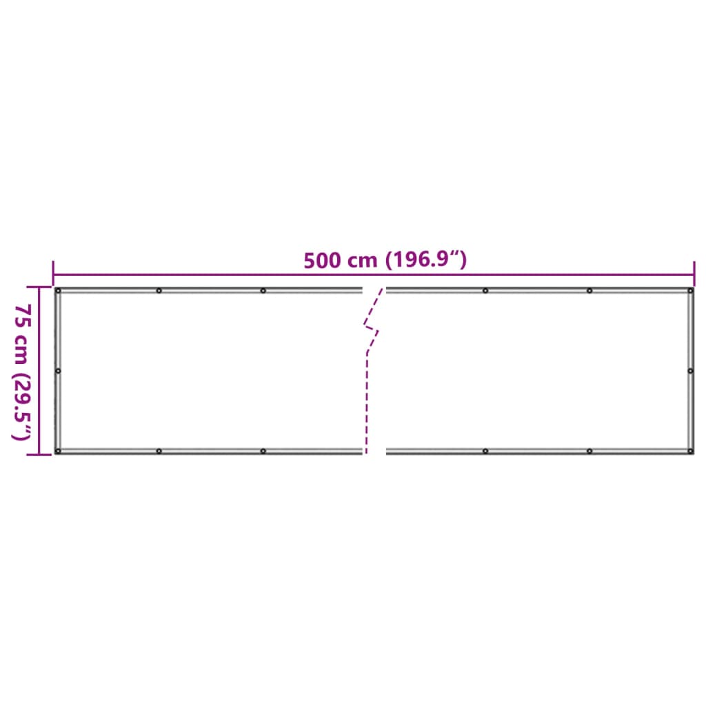 Tela de varanda 75x500 cm tecido Oxford antracite