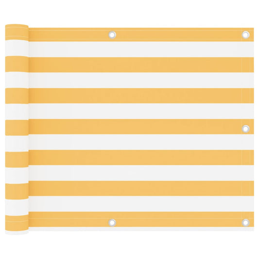 Tela de varanda 75x500 cm tecido Oxford branco e amarelo