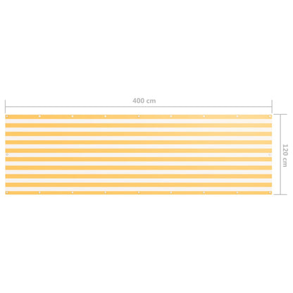 Tela de varanda 120x400 cm tecido Oxford branco e amarelo