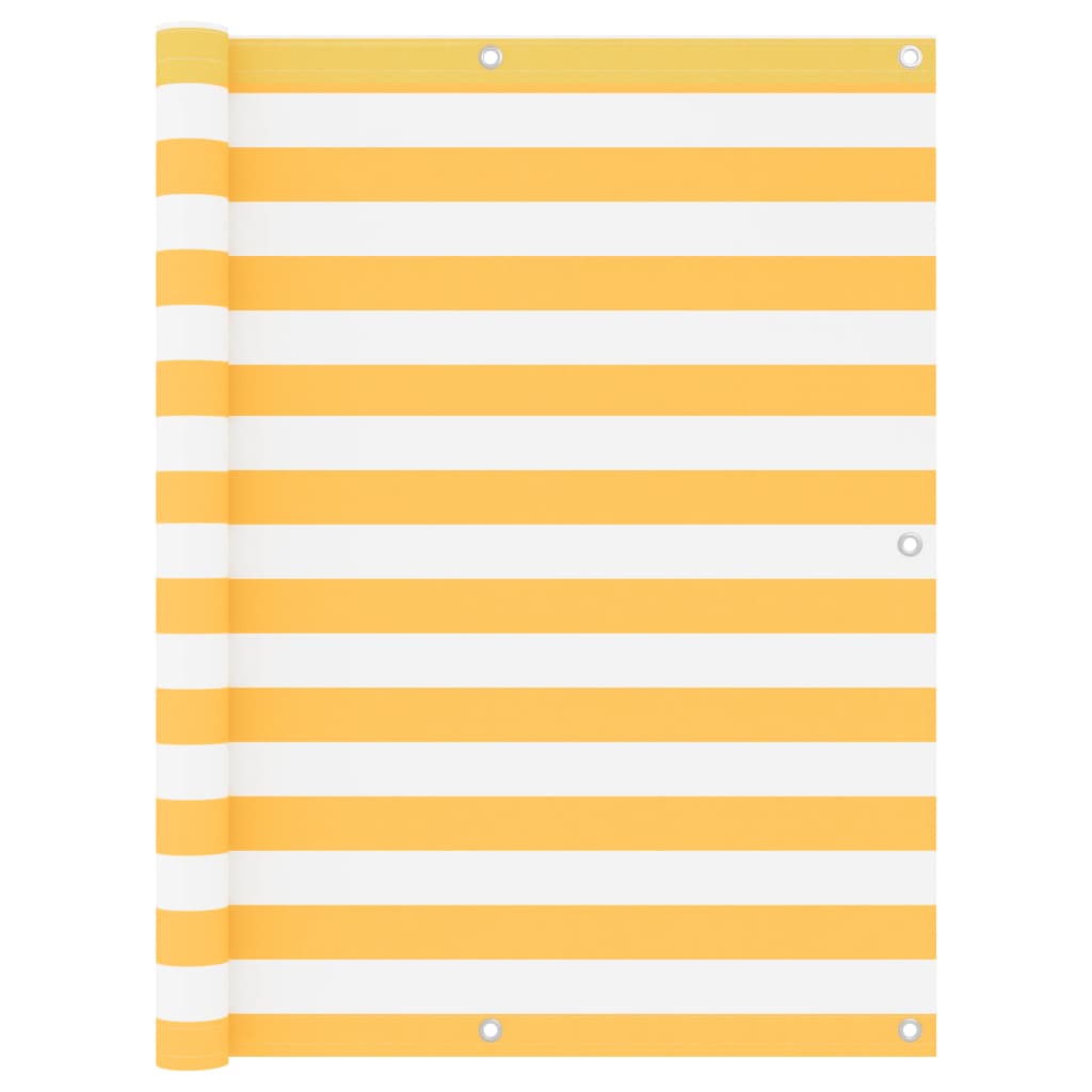Tela de varanda 120x500 cm tecido Oxford branco e amarelo