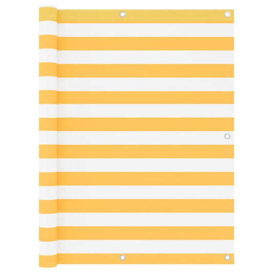Tela de varanda 120x500 cm tecido Oxford branco e amarelo