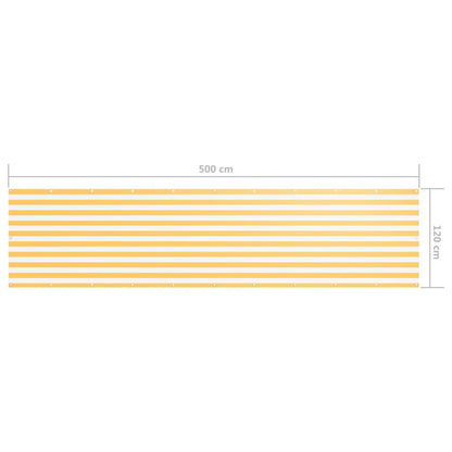 Tela de varanda 120x500 cm tecido Oxford branco e amarelo