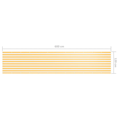 Tela de varanda 120x600 cm tecido Oxford branco e amarelo