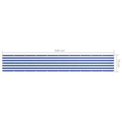 Tela de varanda 75x500 cm tecido Oxford branco e azul