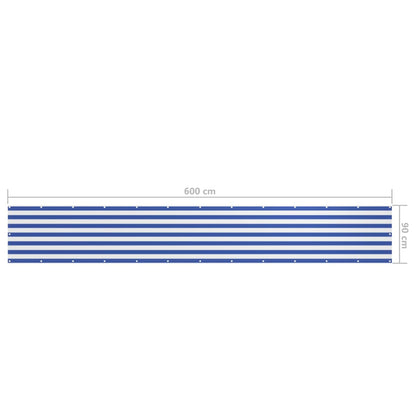 Tela de varanda 90x600 cm tecido Oxford branco e azul
