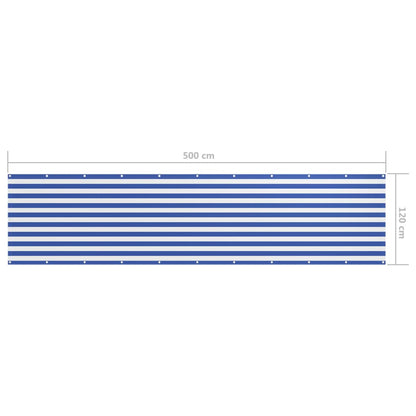 Tela de varanda 120x500 cm tecido Oxford branco e azul