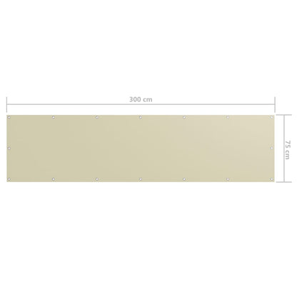 Tela de varanda 75x300 cm tecido Oxford creme