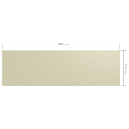 Tela de varanda 120x400 cm tecido Oxford cor creme