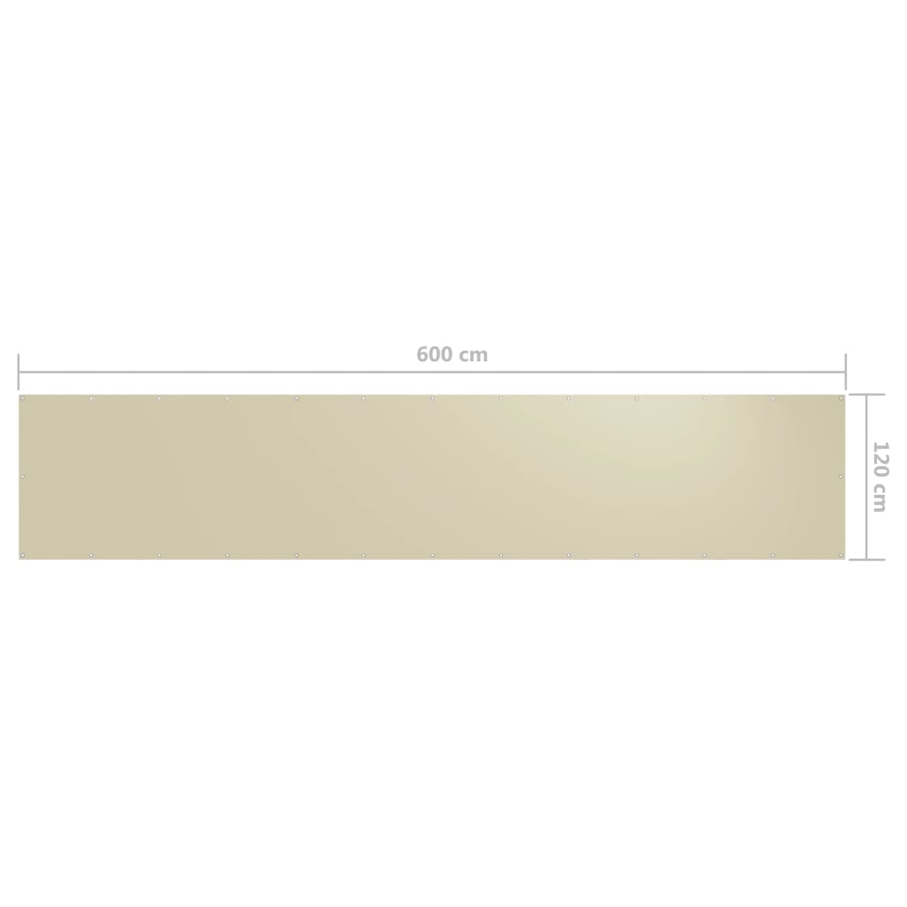 Tela de varanda 120x600 cm tecido Oxford creme