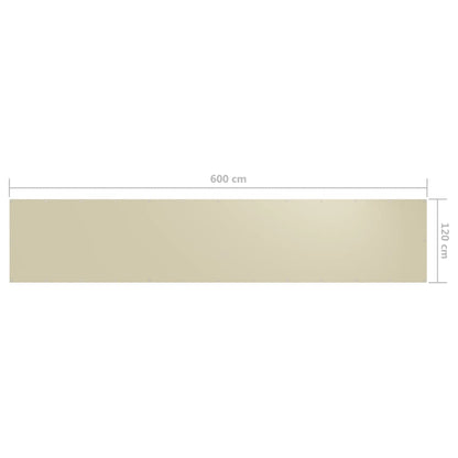 Tela de varanda 120x600 cm tecido Oxford creme
