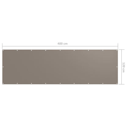 Tela de varanda 120x400 cm tecido Oxford cinzento-acastanhado