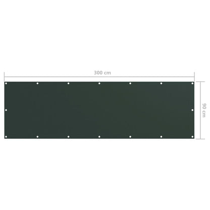 Tela de varanda 90x300 cm tecido Oxford verde-escuro