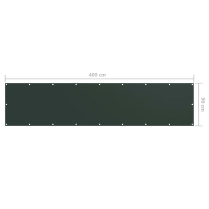 Tela de varanda 90x400 cm tecido Oxford verde-escuro