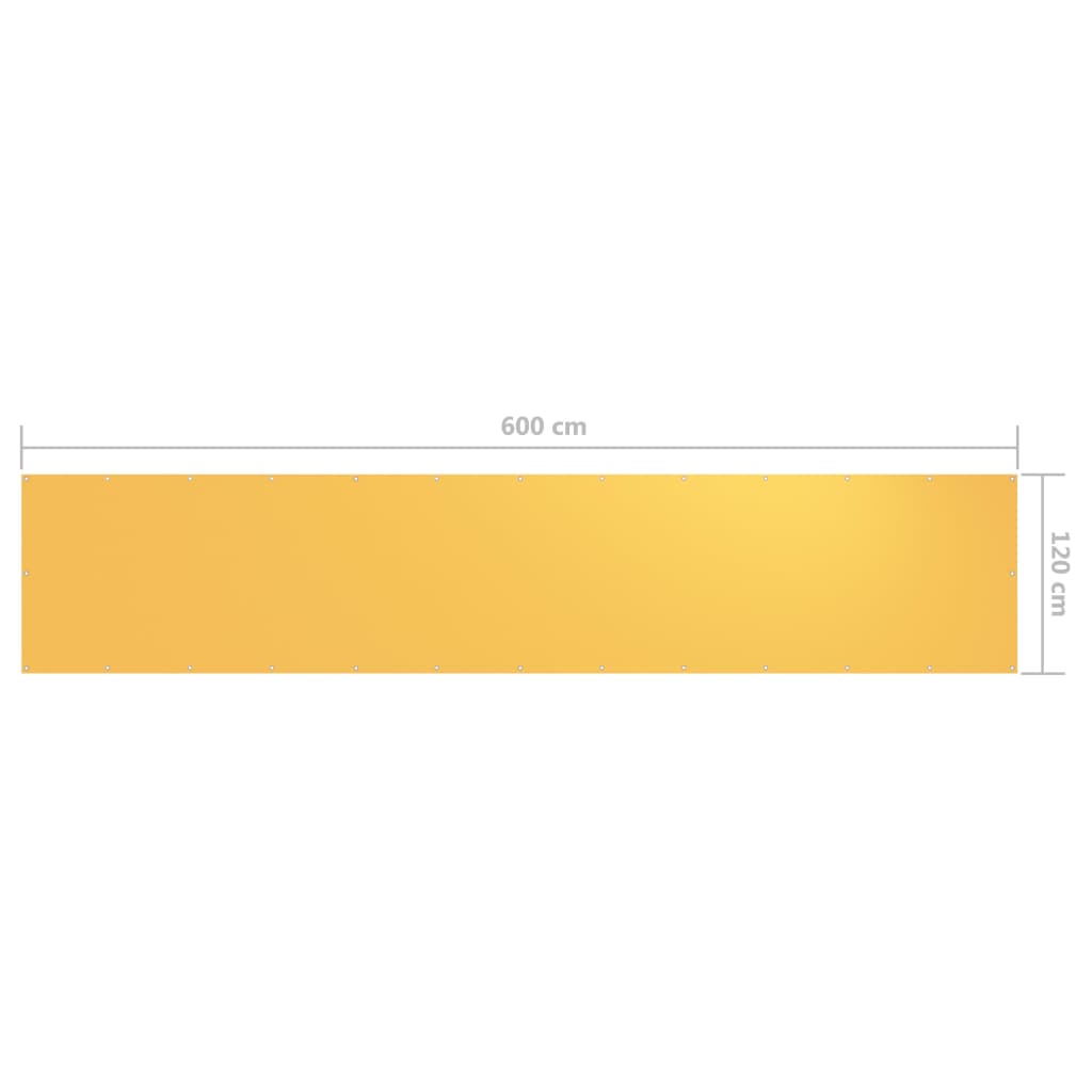 Tela de varanda 120x600 cm tecido Oxford amarelo