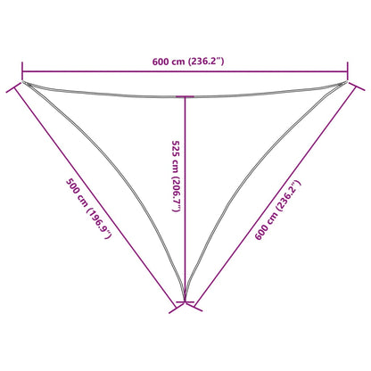 Para-sol estilo vela tecido oxford triangular 5x6x6 m antracite