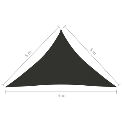 Para-sol estilo vela tecido oxford triangular 5x5x6 m antracite