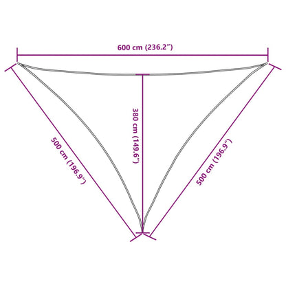 Para-sol estilo vela tecido oxford triangular 5x5x6 m antracite