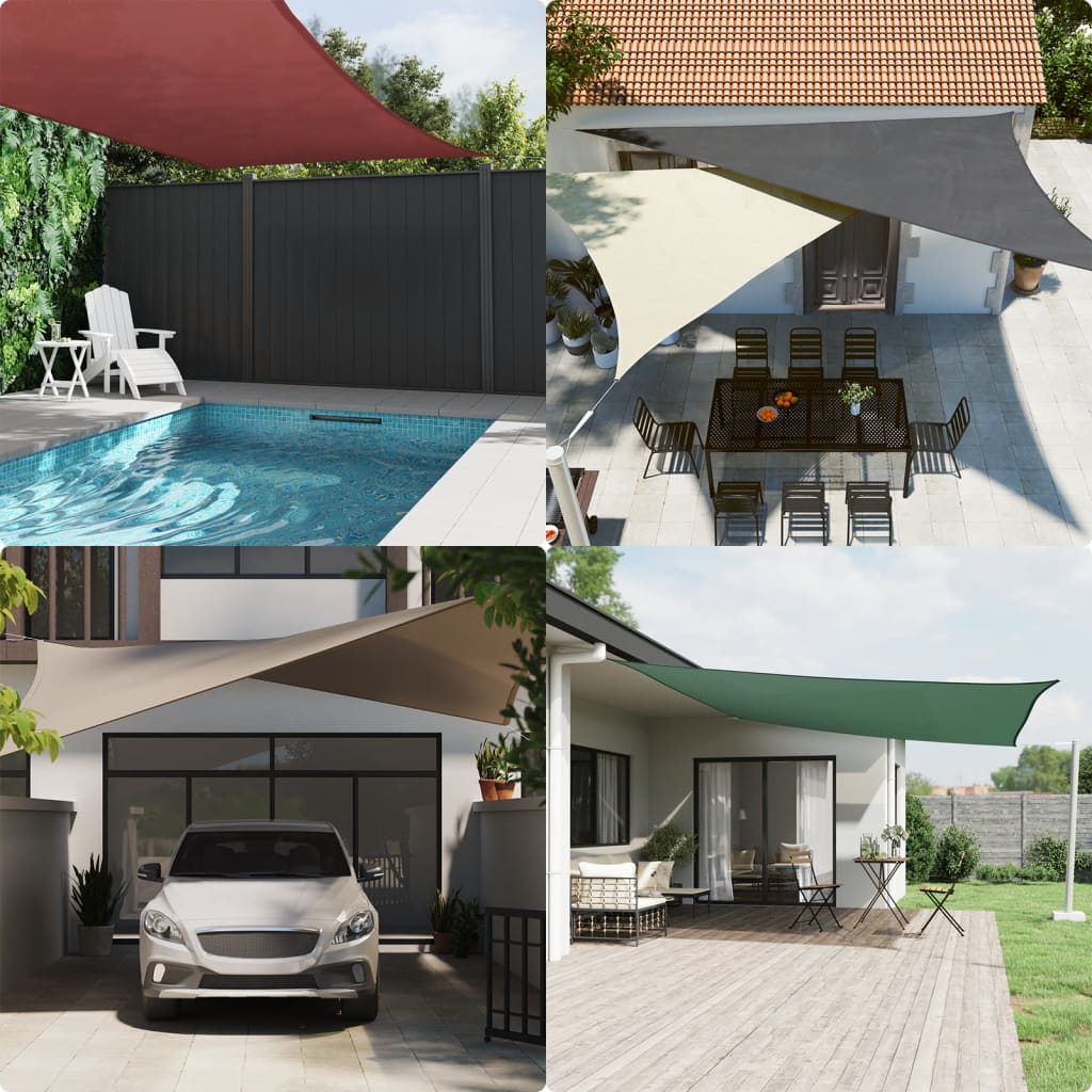 Para-sol estilo vela tecido oxford retangular 2,5x4,5 m bege