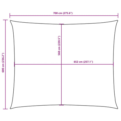 Para-sol tecido oxford retangular 6x7 m bege