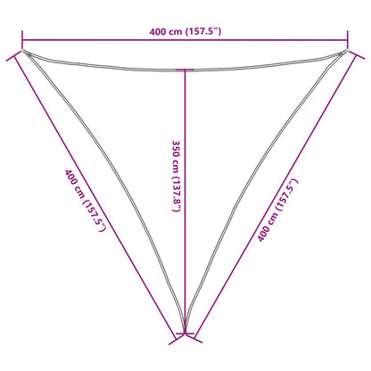 Para-sol estilo vela tecido oxford triangular 4x4x4 m bege